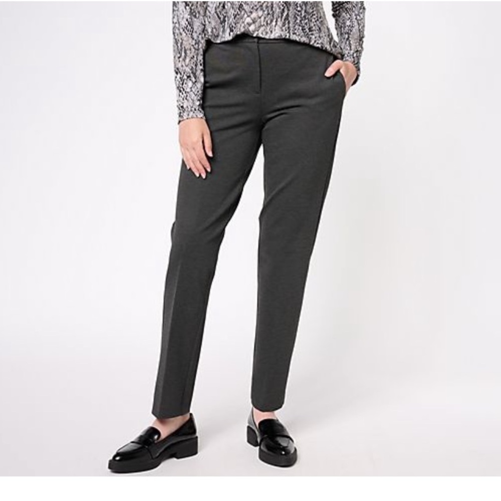 Tailored by Susan Graver smart ponte trouser Heather Grey XL